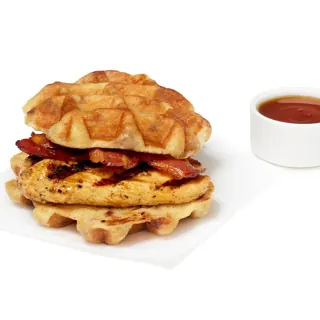 Chicken & Waffles Sandwich w/ Grilled Filet Meal