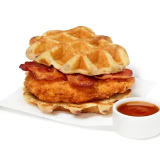 Chicken & Waffles Sandwich w/ Spicy Filet