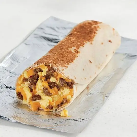 Cheesy Toasted Breakfast Burrito Sausage